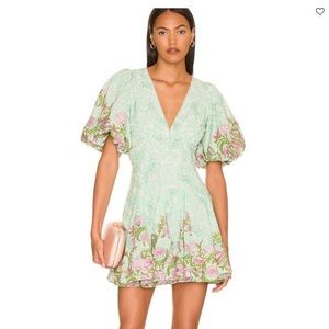 Hemant & Nandita Florla Puff Sleeve Dress